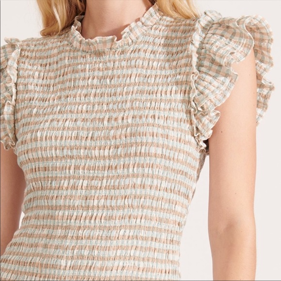 Veronica Beard Dress Smocked Ruffles Short $495 - Picture 5 of 13